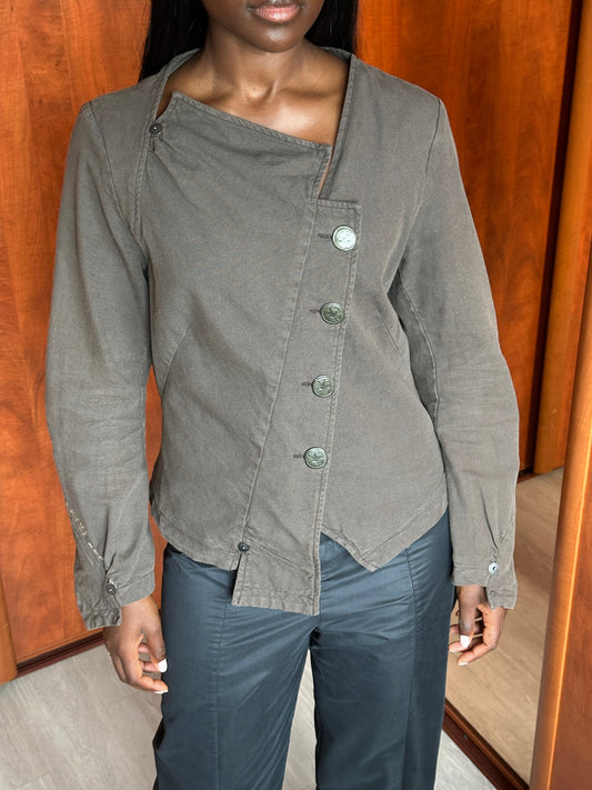 COP COPINE ASYMMETRICAL COTTON JACKET