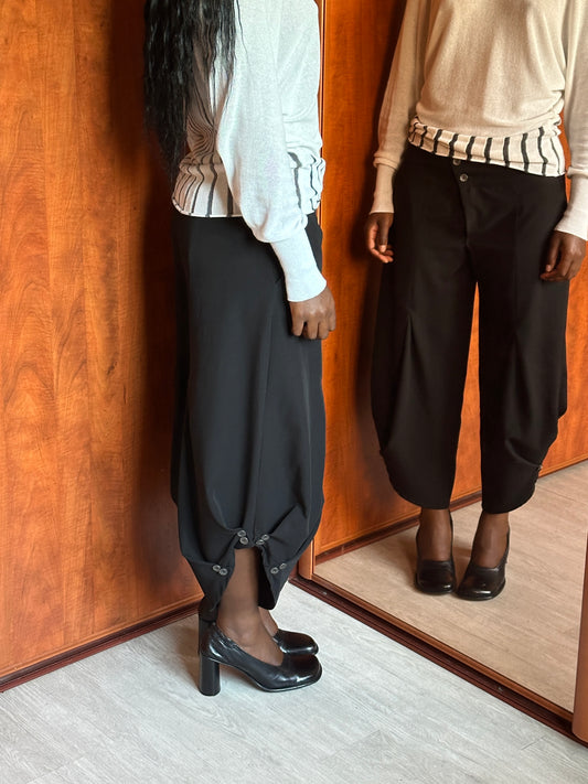VINTAGE ASYMMETRIC BUTTONS TROUSERS