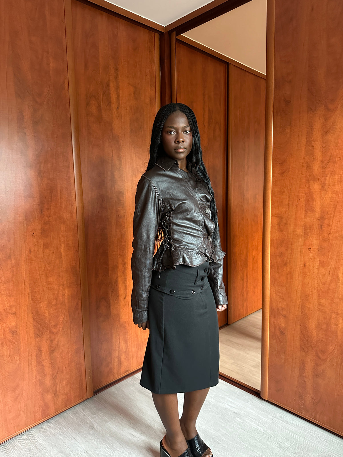 VINTAGE LEATHER PEPLUM JACKET