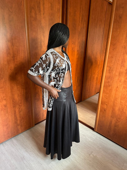 SARAH PACINI SUEDE FEEL SKIRT