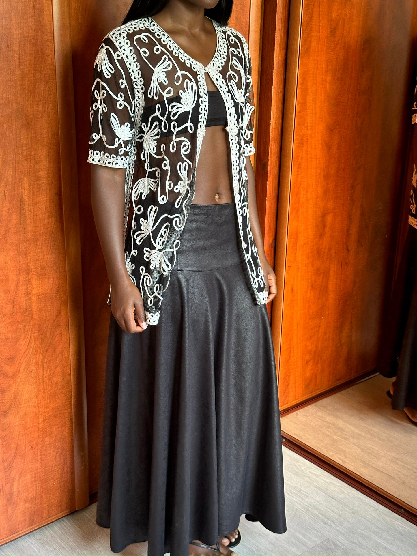 SARAH PACINI SUEDE FEEL SKIRT