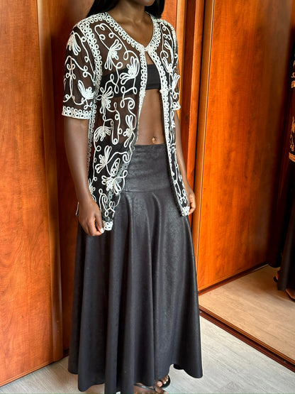 SARAH PACINI SUEDE FEEL SKIRT