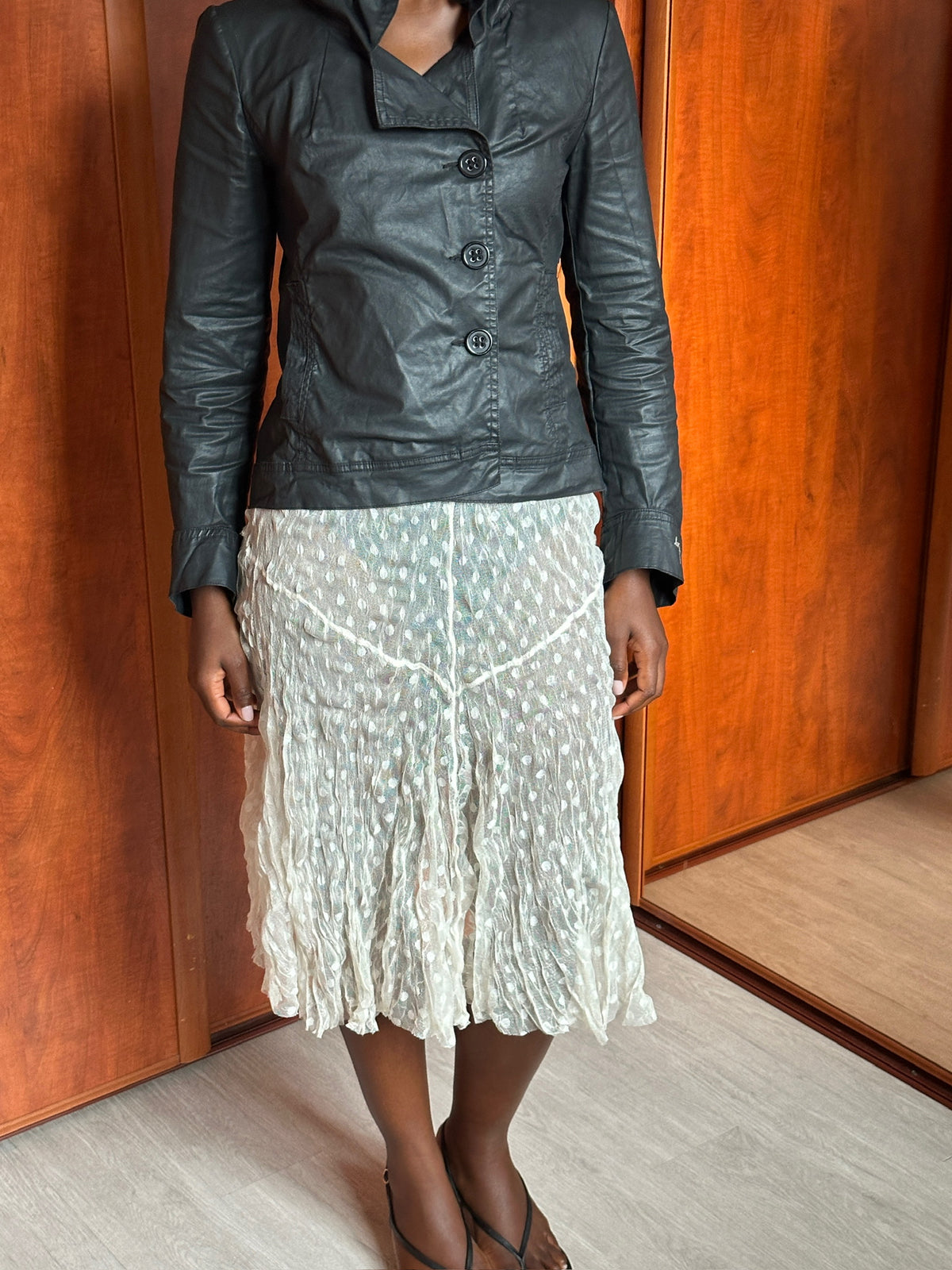 VINTAGE SHEER POLKA DOT SKIRT