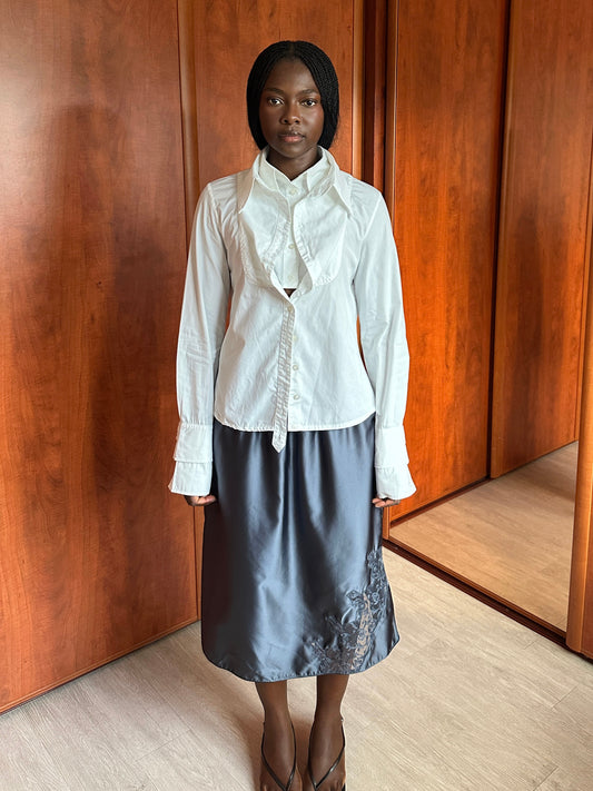 VINTAGE SATIN LACE APPLIQUÉ SKIRT