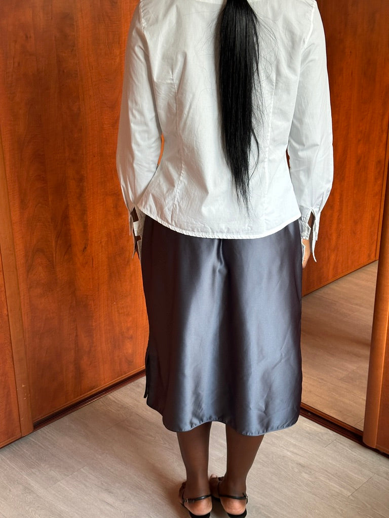 VINTAGE SATIN LACE APPLIQUÉ SKIRT