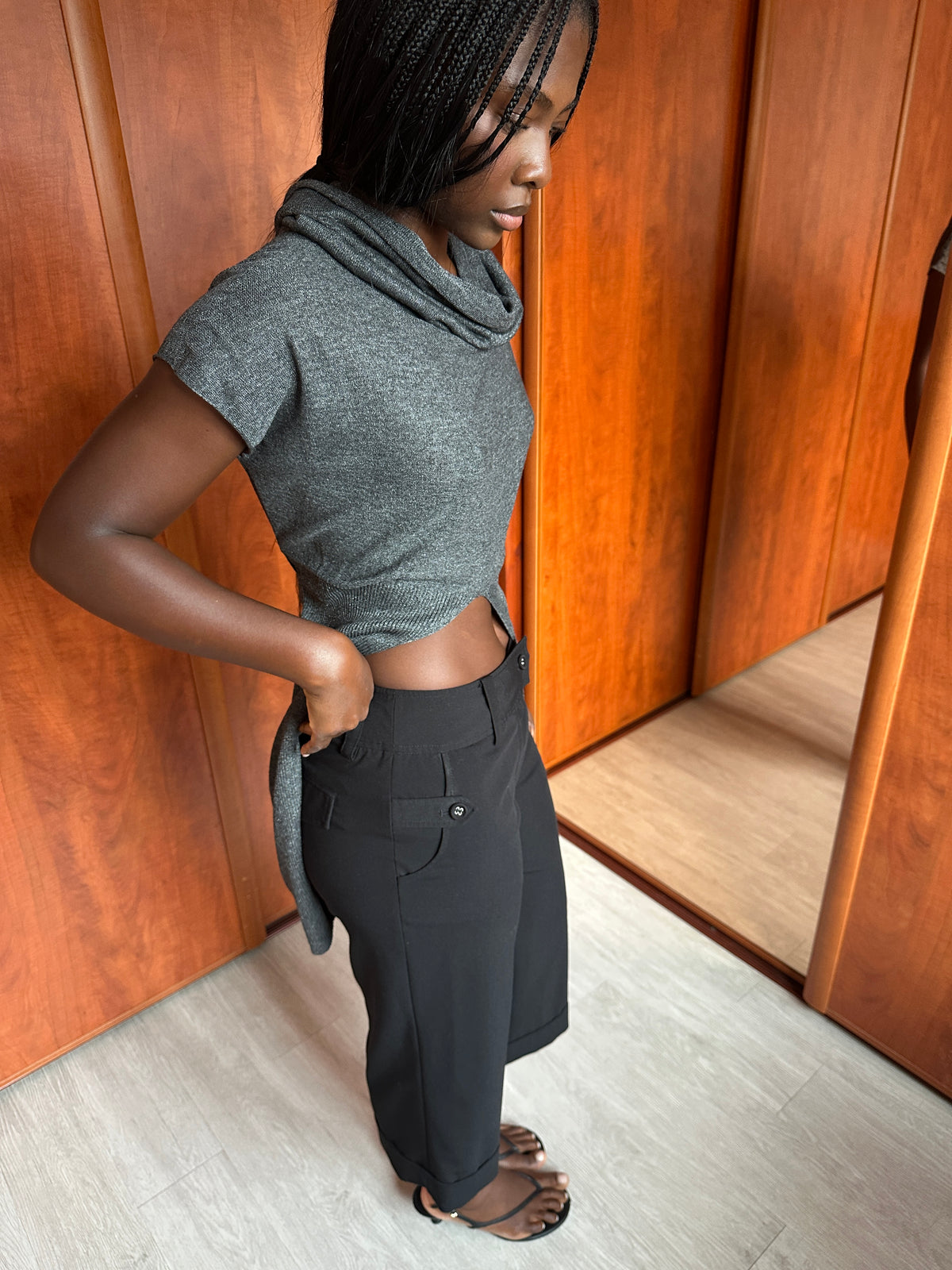 VINTAGE STRAIGHT-LEG CAPRI TROUSERS