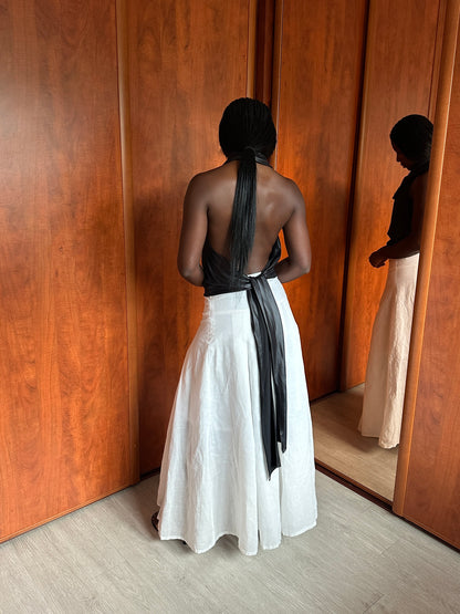 SARAH PACINI DRAPED OPEN BACK TOP