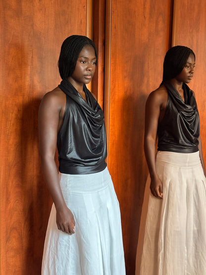 SARAH PACINI DRAPED OPEN BACK TOP