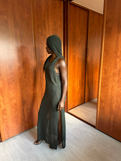 SARAH PACINI HOODED WOOL DRESS