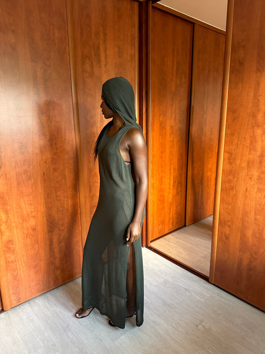 SARAH PACINI HOODED WOOL DRESS