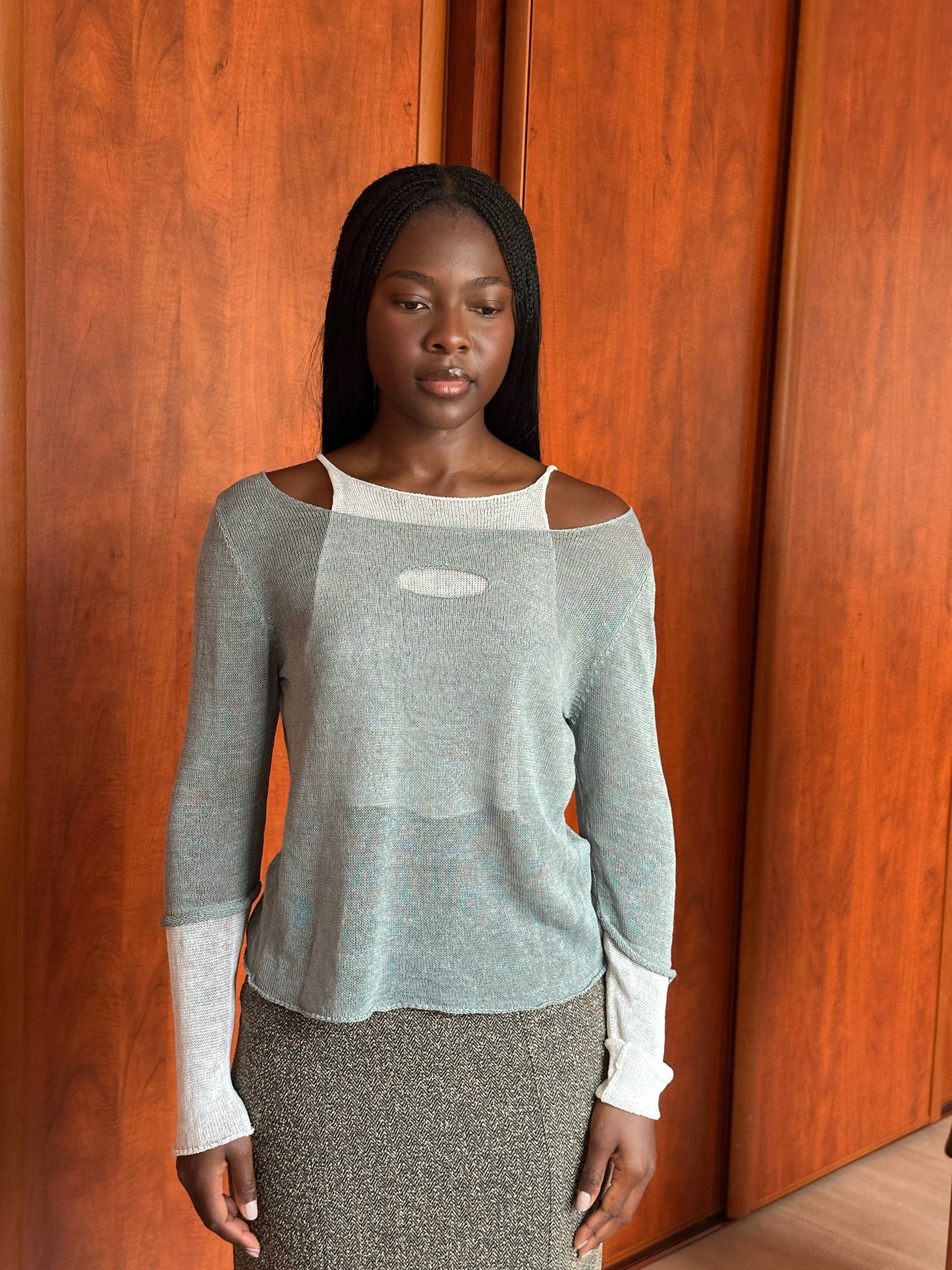 CREA CONCEPT LAYERED KNIT TOP
