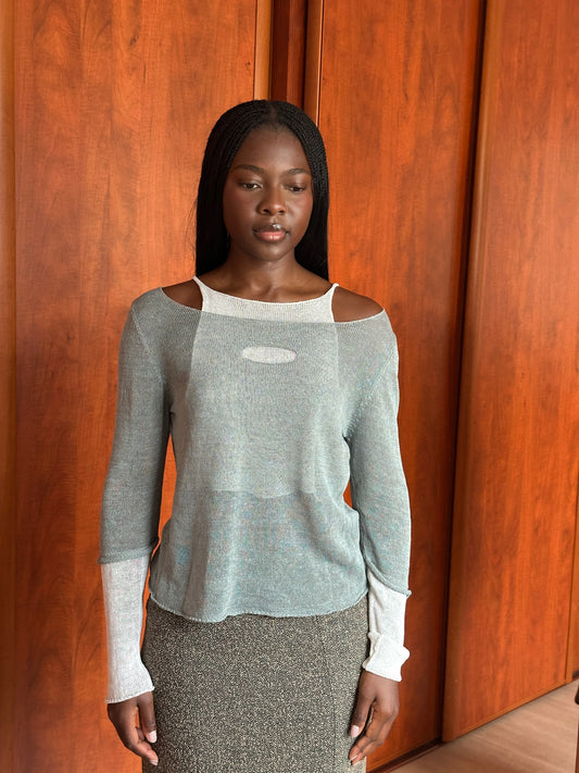 CREA CONCEPT LAYERED KNIT TOP