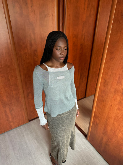 CREA CONCEPT LAYERED KNIT TOP