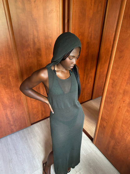 SARAH PACINI HOODED WOOL DRESS
