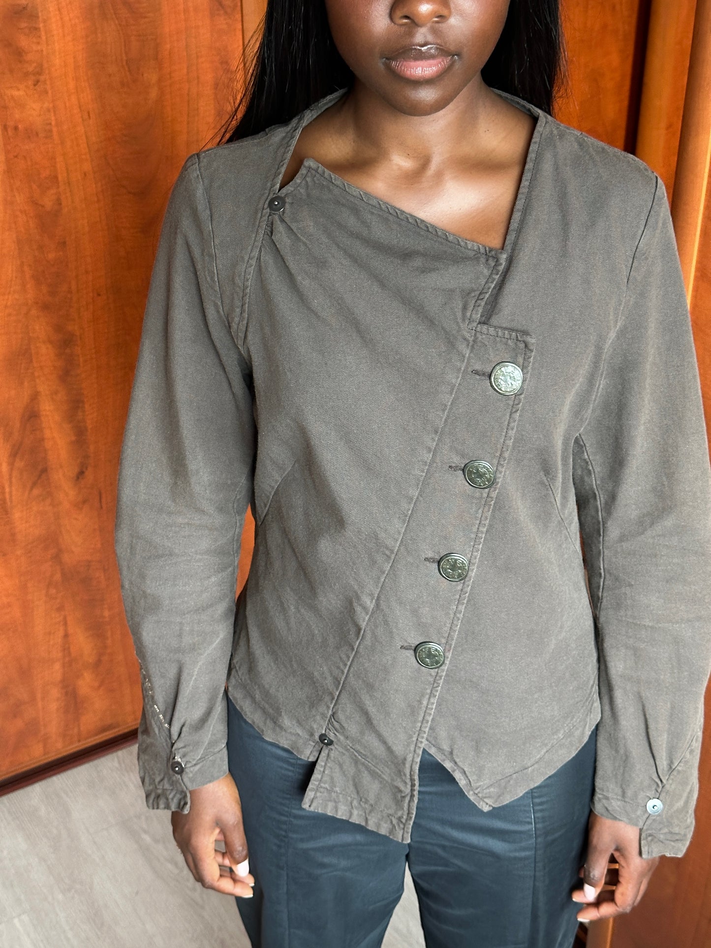 COP COPINE ASYMMETRICAL COTTON JACKET