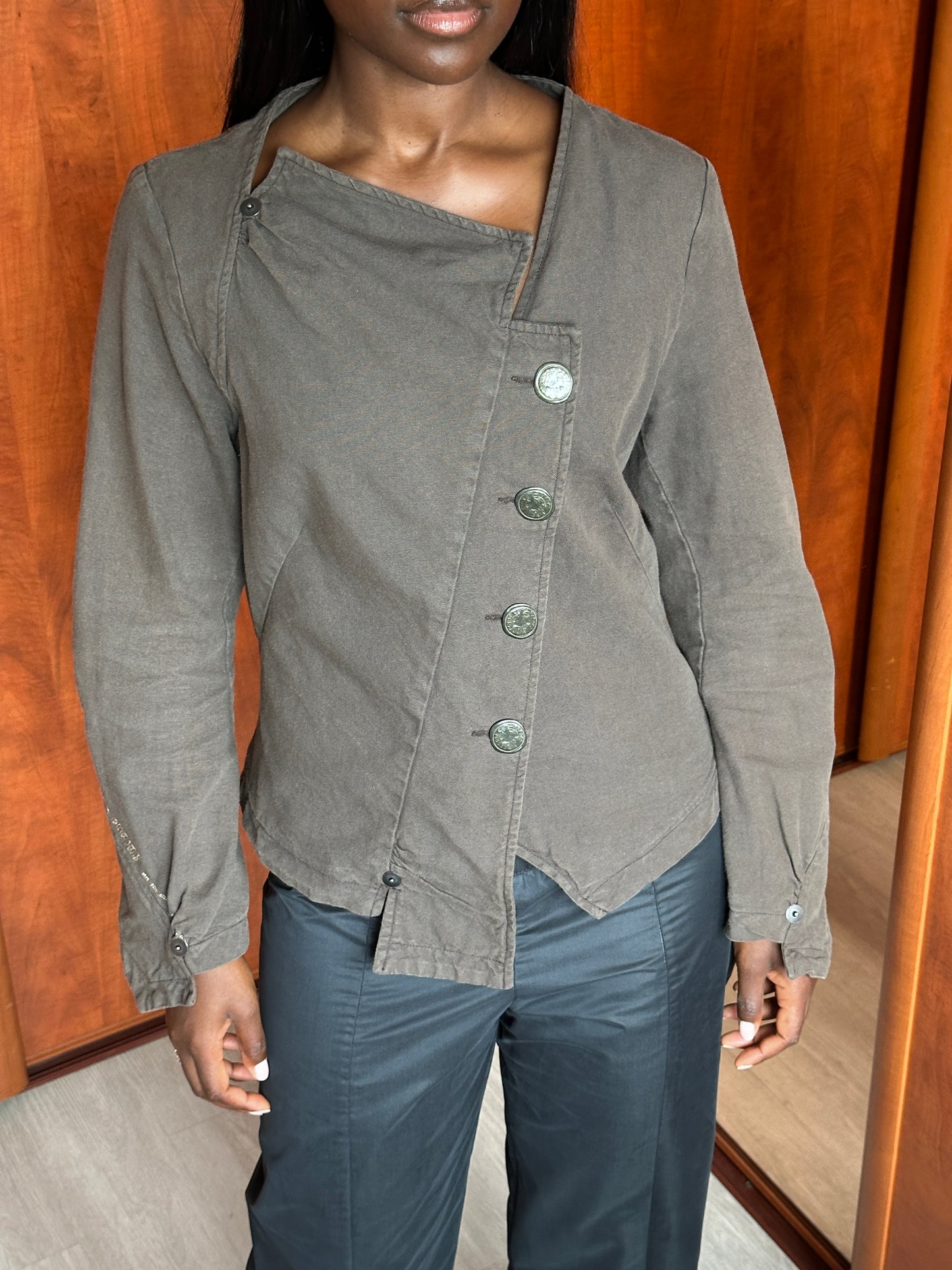 COP COPINE ASYMMETRICAL COTTON JACKET