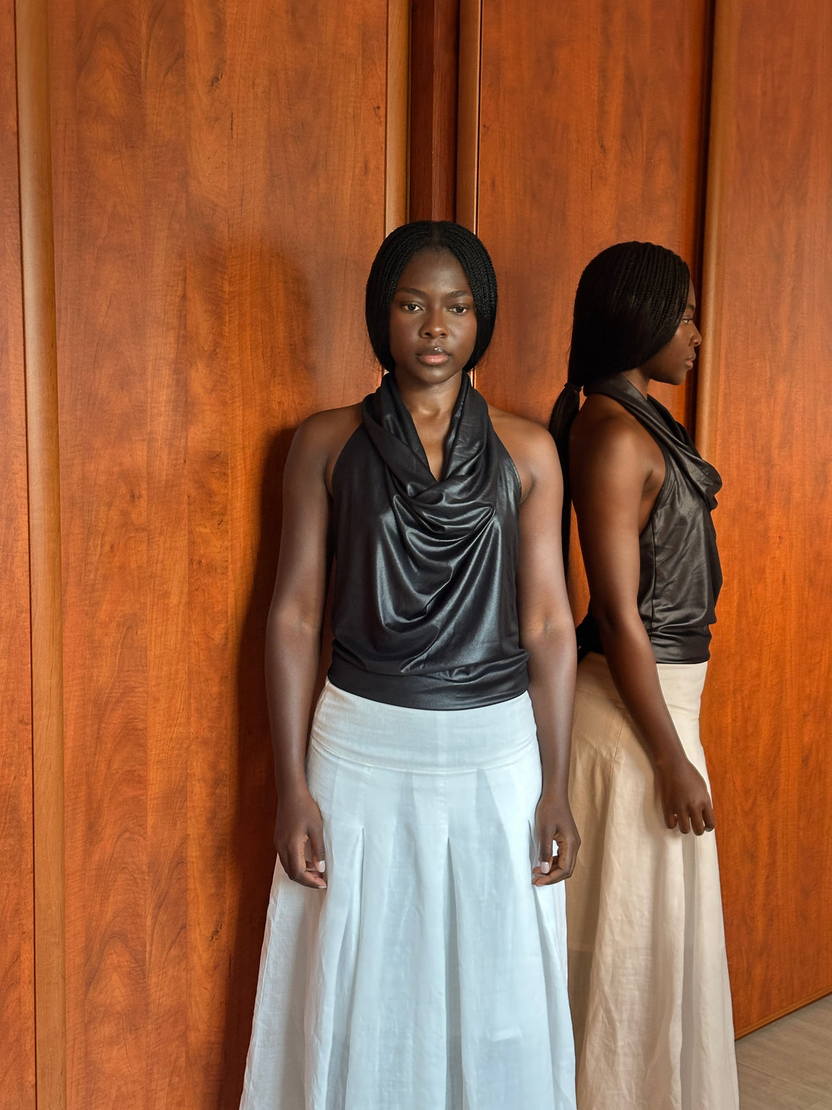 SARAH PACINI DRAPED OPEN BACK TOP