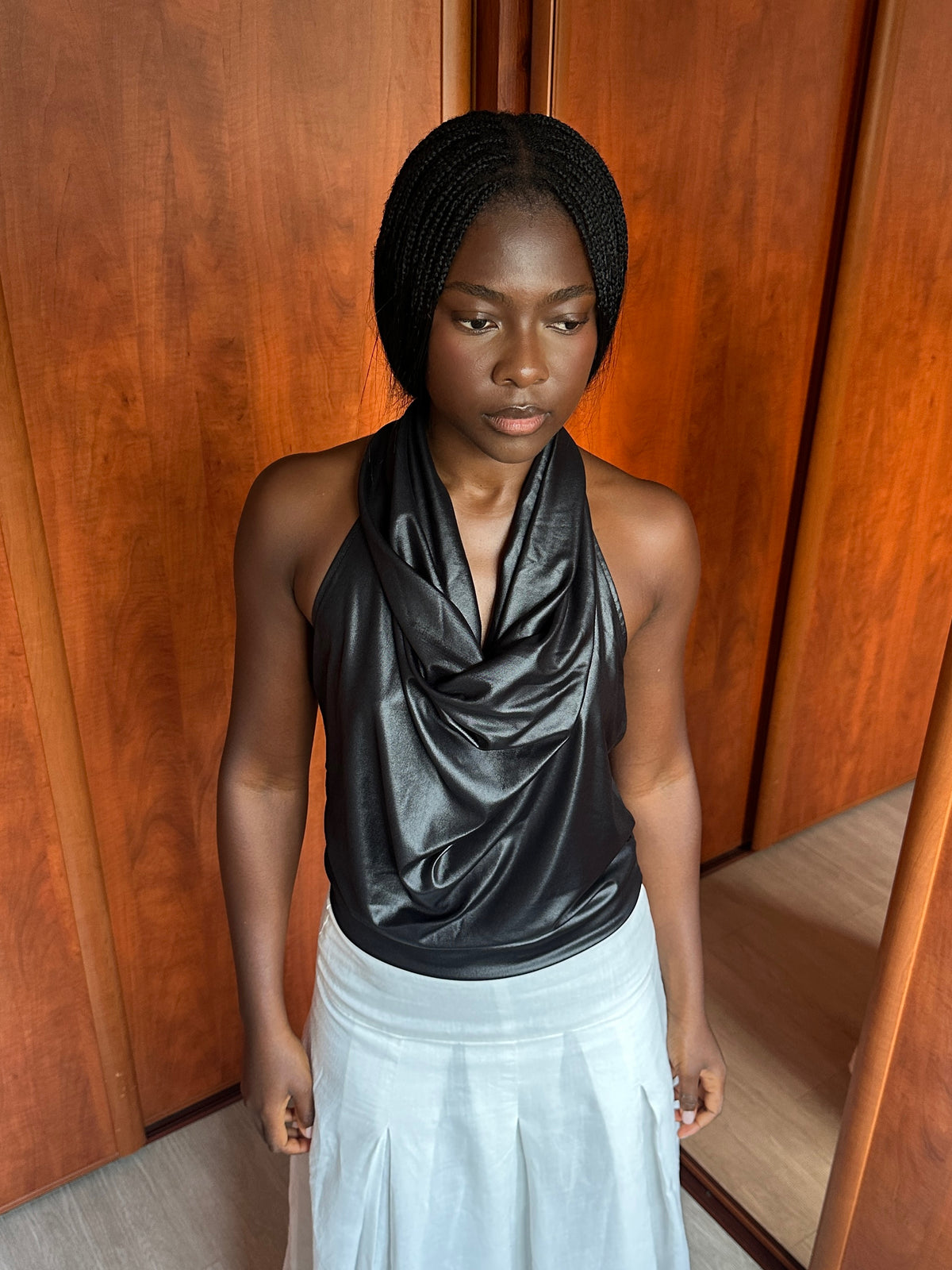 SARAH PACINI DRAPED OPEN BACK TOP