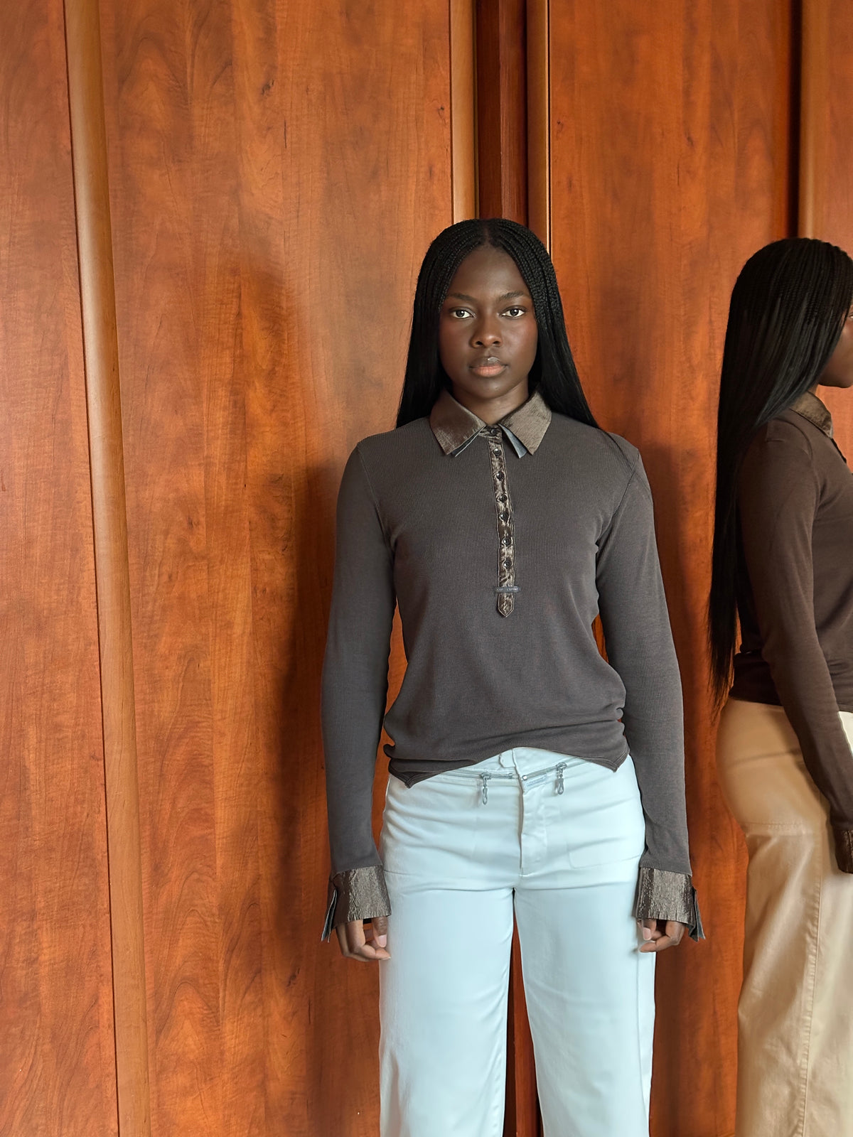 COP COPINE DOUBLE COLLAR TOP