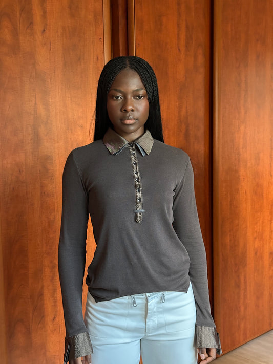 COP COPINE DOUBLE COLLAR TOP
