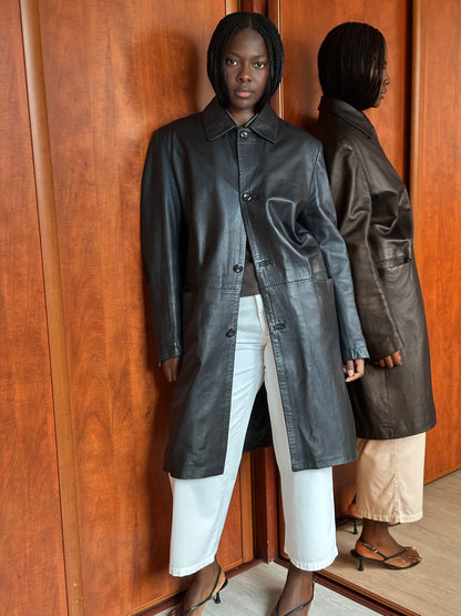 VINTAGE CLASSIC LEATHER COAT