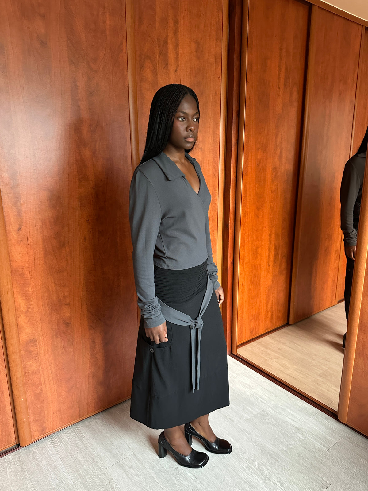 SARAH PACINI RUCHED WAIST SKIRT