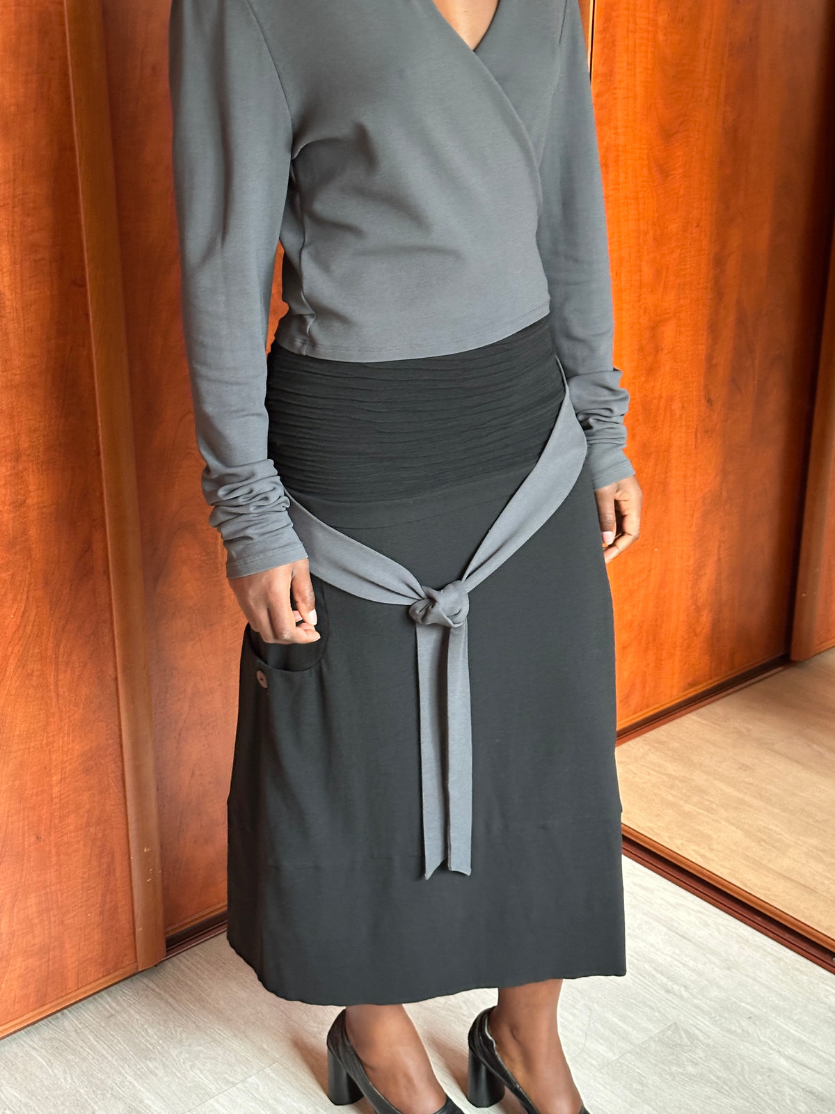 SARAH PACINI RUCHED WAIST SKIRT