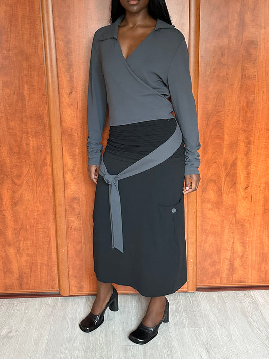 SARAH PACINI RUCHED WAIST SKIRT
