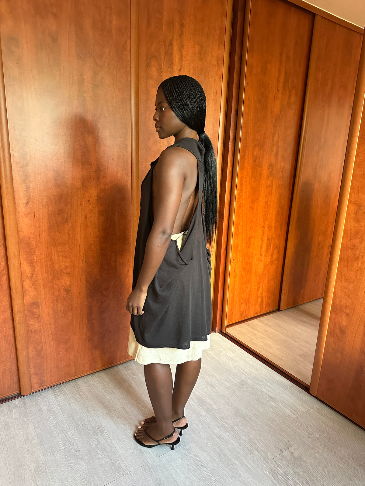 SARAH PACINI COWL NECK DRESS