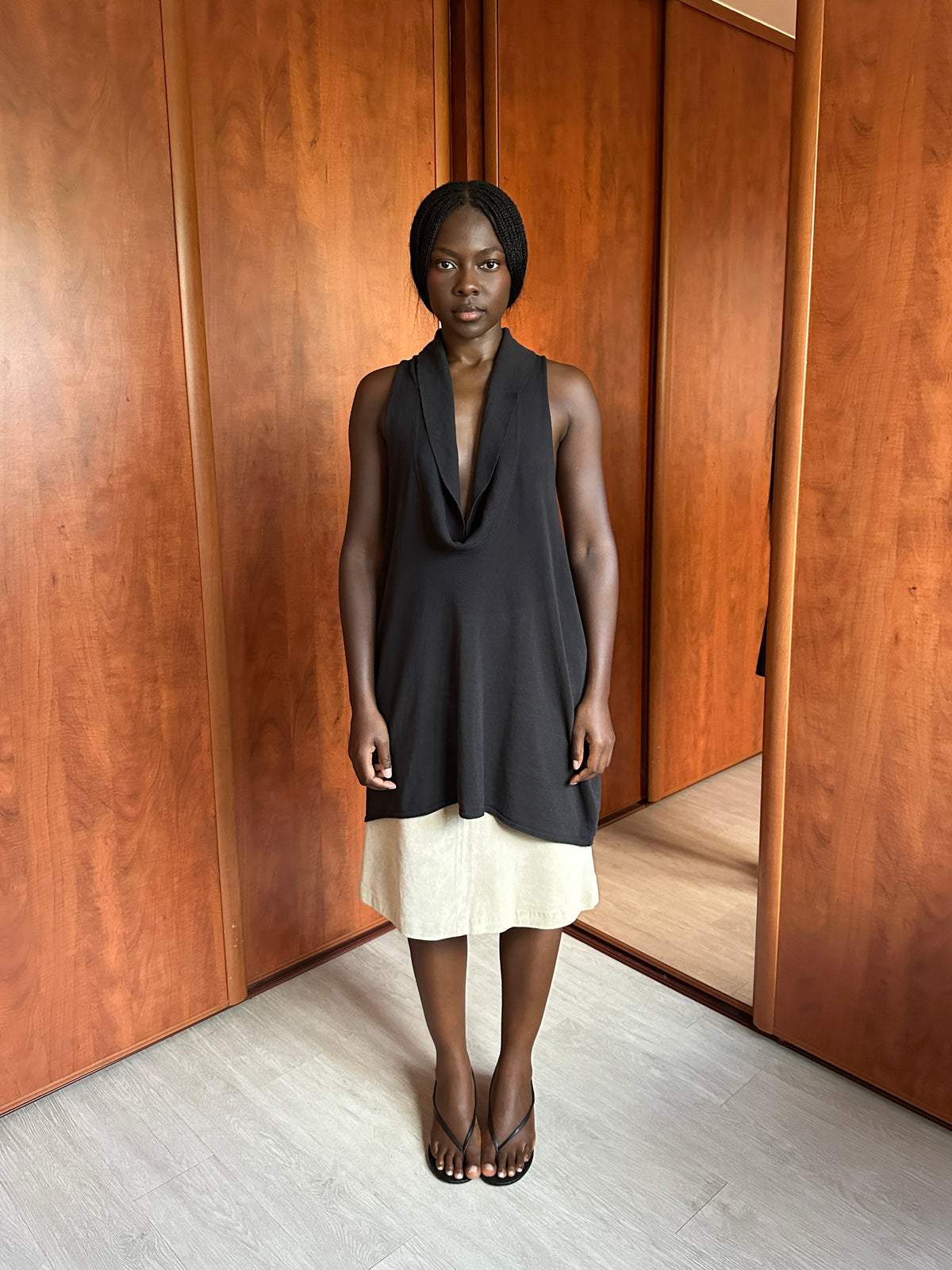 SARAH PACINI COWL NECK DRESS