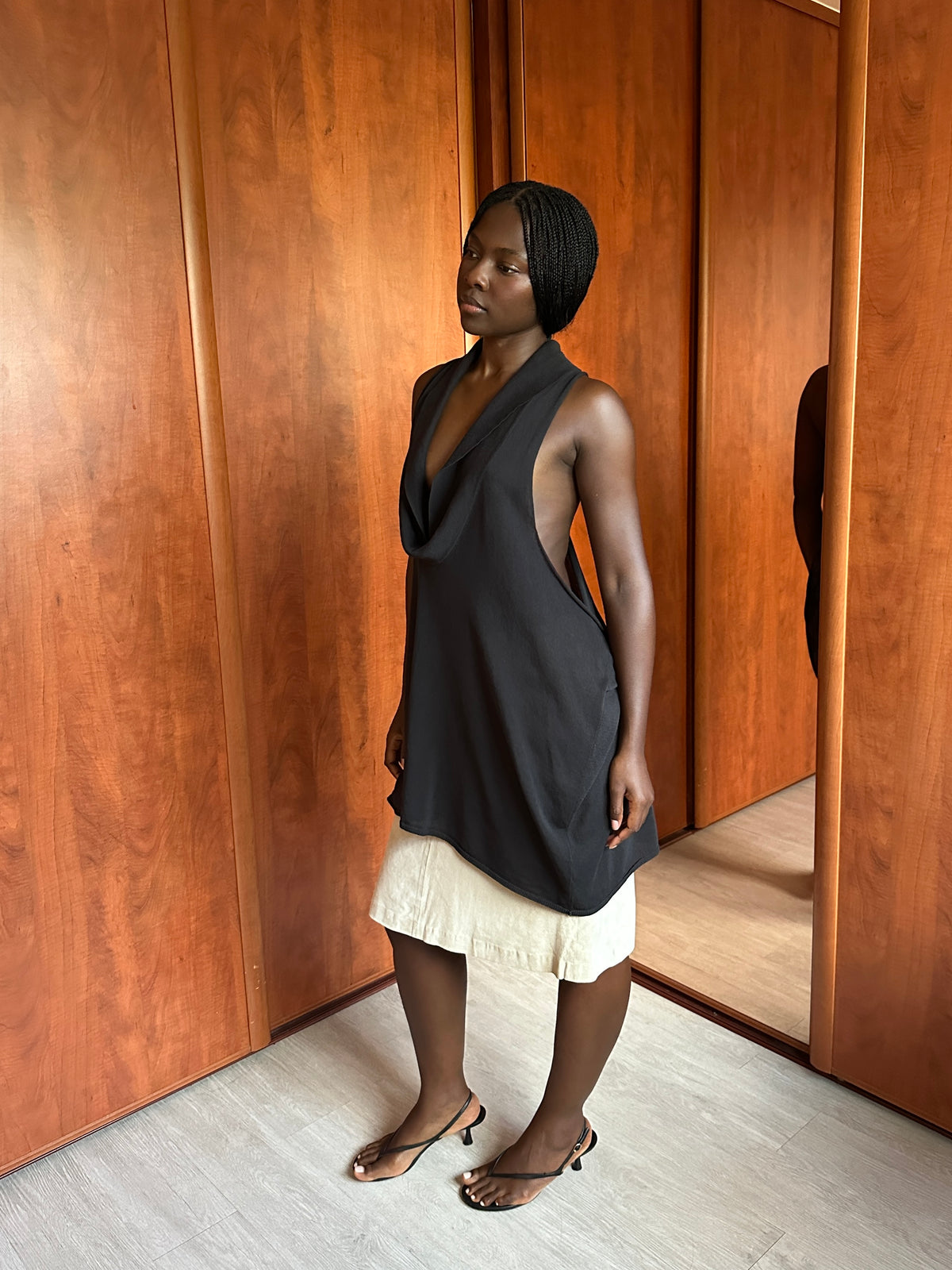 SARAH PACINI COWL NECK DRESS