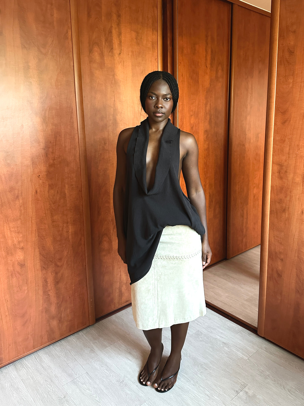 SARAH PACINI COWL NECK DRESS