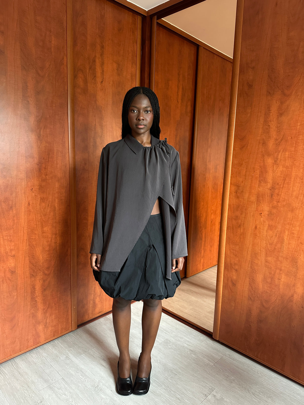 SARAH PACINI ASYMMETRIC COLLAR BLOUSE