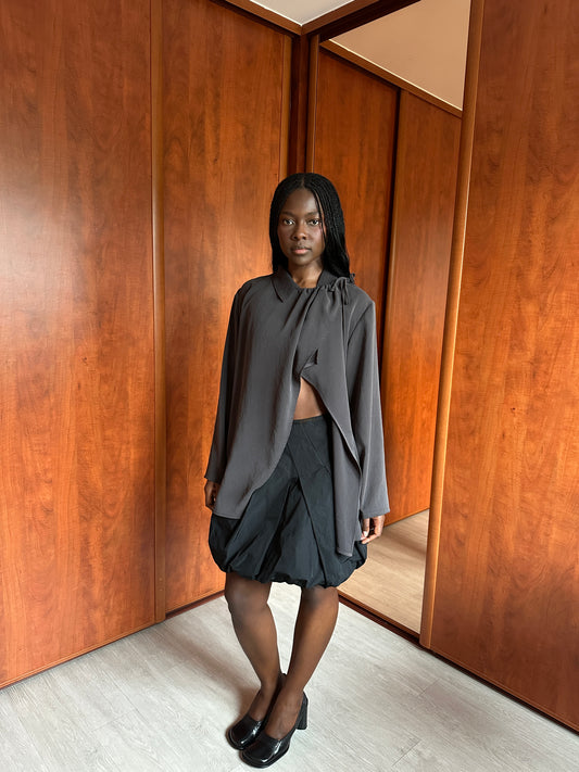 SARAH PACINI ASYMMETRIC COLLAR BLOUSE