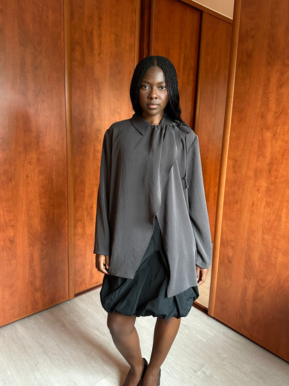 SARAH PACINI ASYMMETRIC COLLAR BLOUSE
