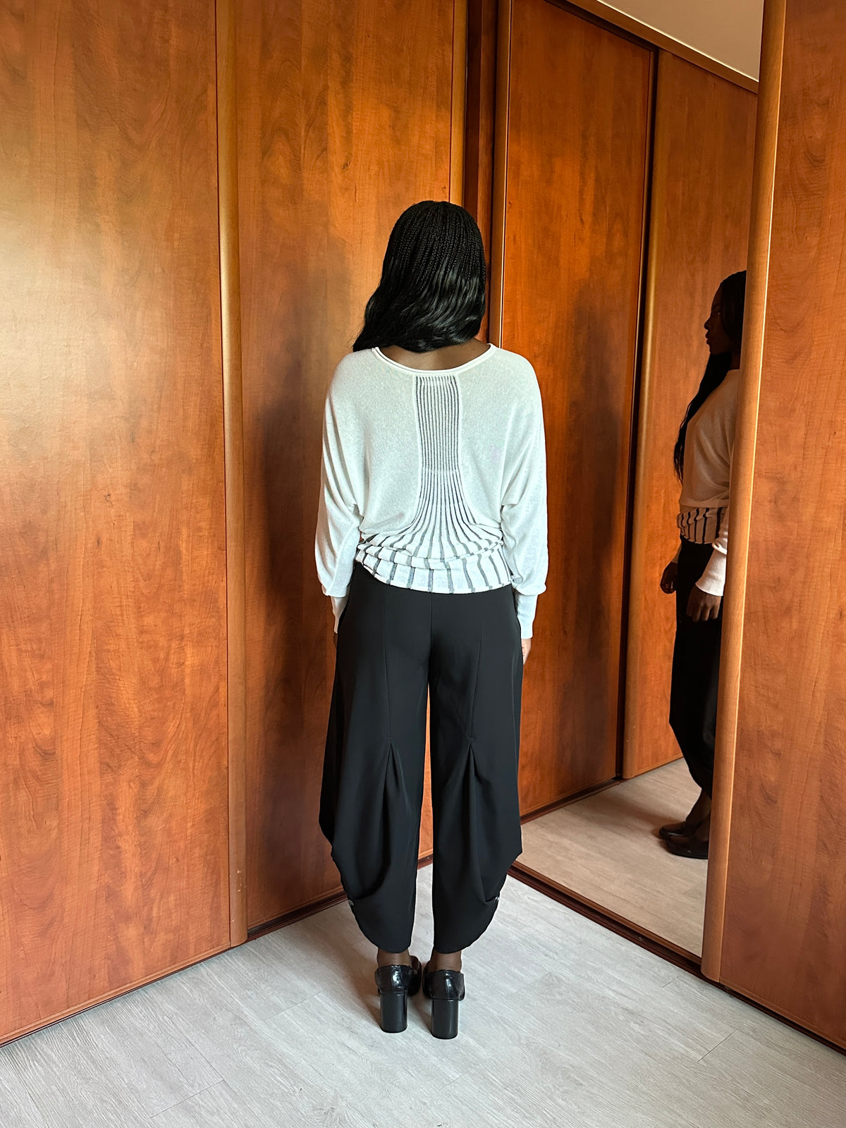 SARAH PACINI STRIPED KNIT TOP