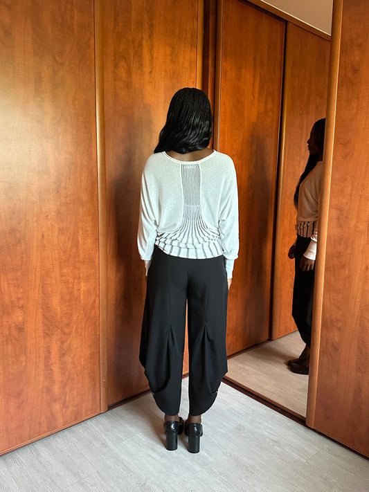 SARAH PACINI STRIPED KNIT TOP