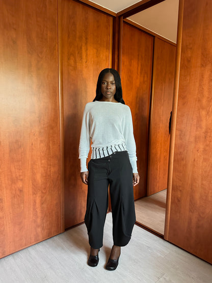 SARAH PACINI STRIPED KNIT TOP