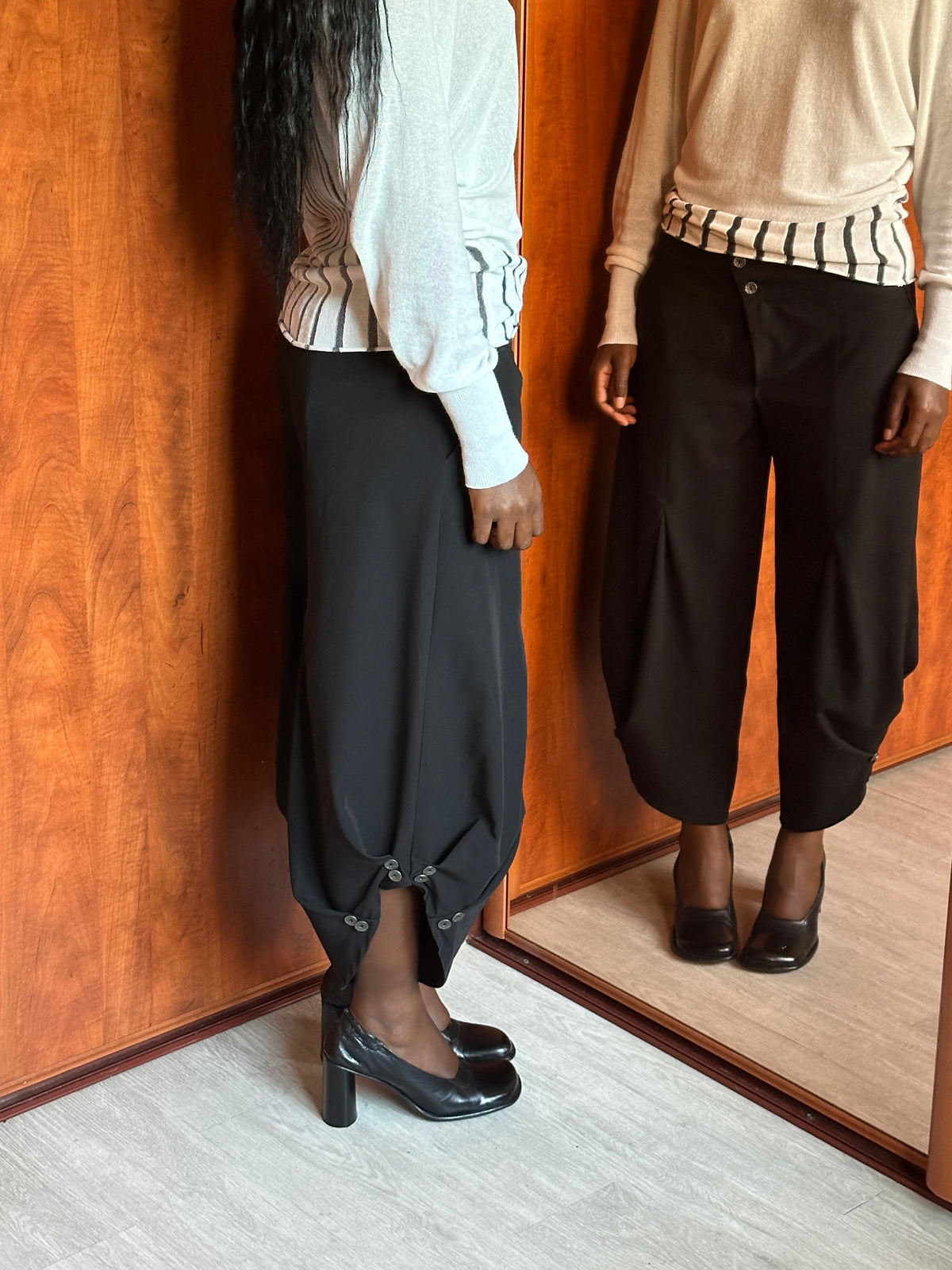 VINTAGE ASYMMETRIC BUTTONS TROUSERS