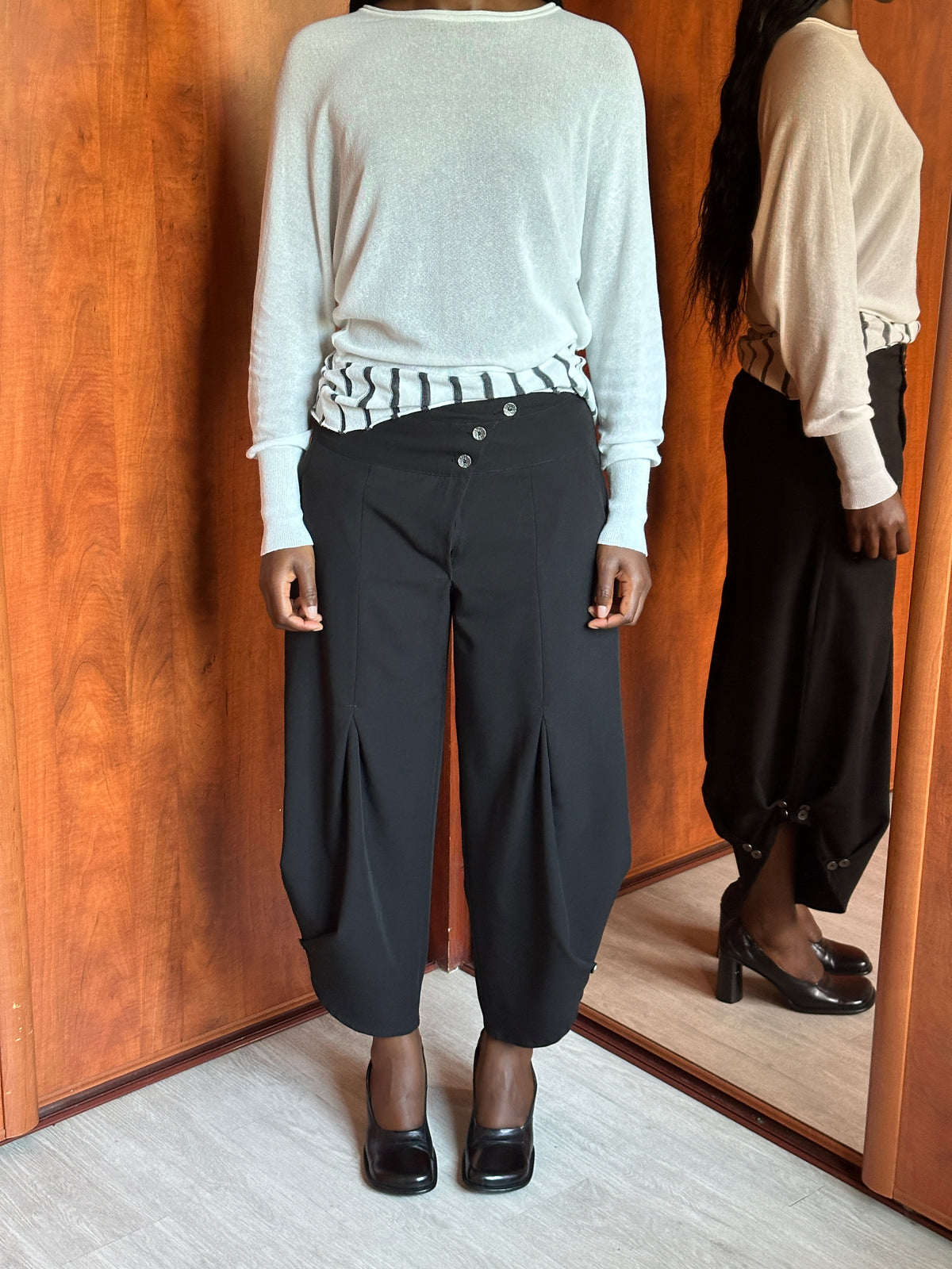 VINTAGE ASYMMETRIC BUTTONS TROUSERS