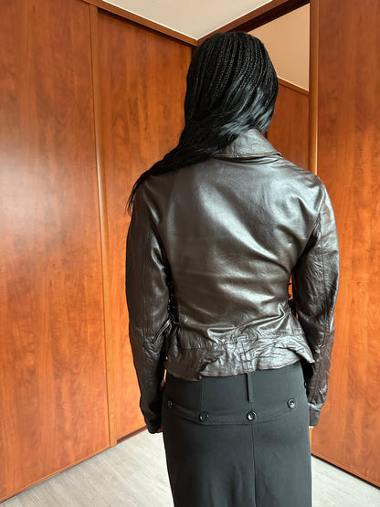 VINTAGE LEATHER PEPLUM JACKET
