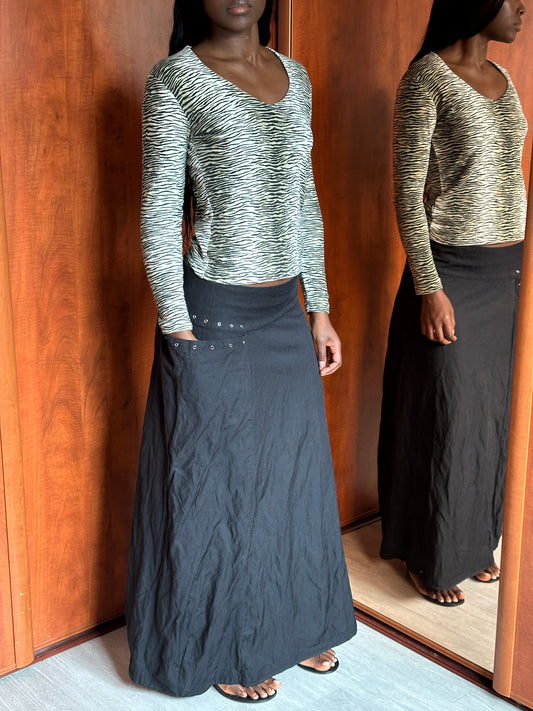 SARAH PACINI GROMMET POCKET SKIRT